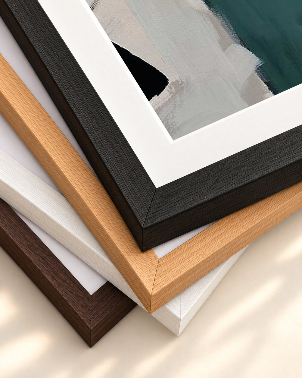 Abstraction 102 Art Print — framed print corner with 5 cm mount and bevel