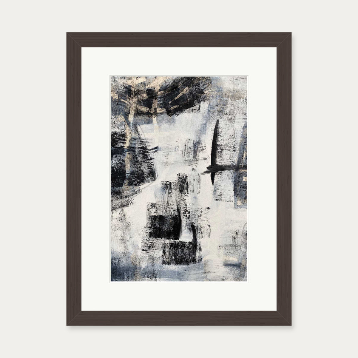 Abstraction 103 Art Print — 30 x 40 cm — Brown Frame