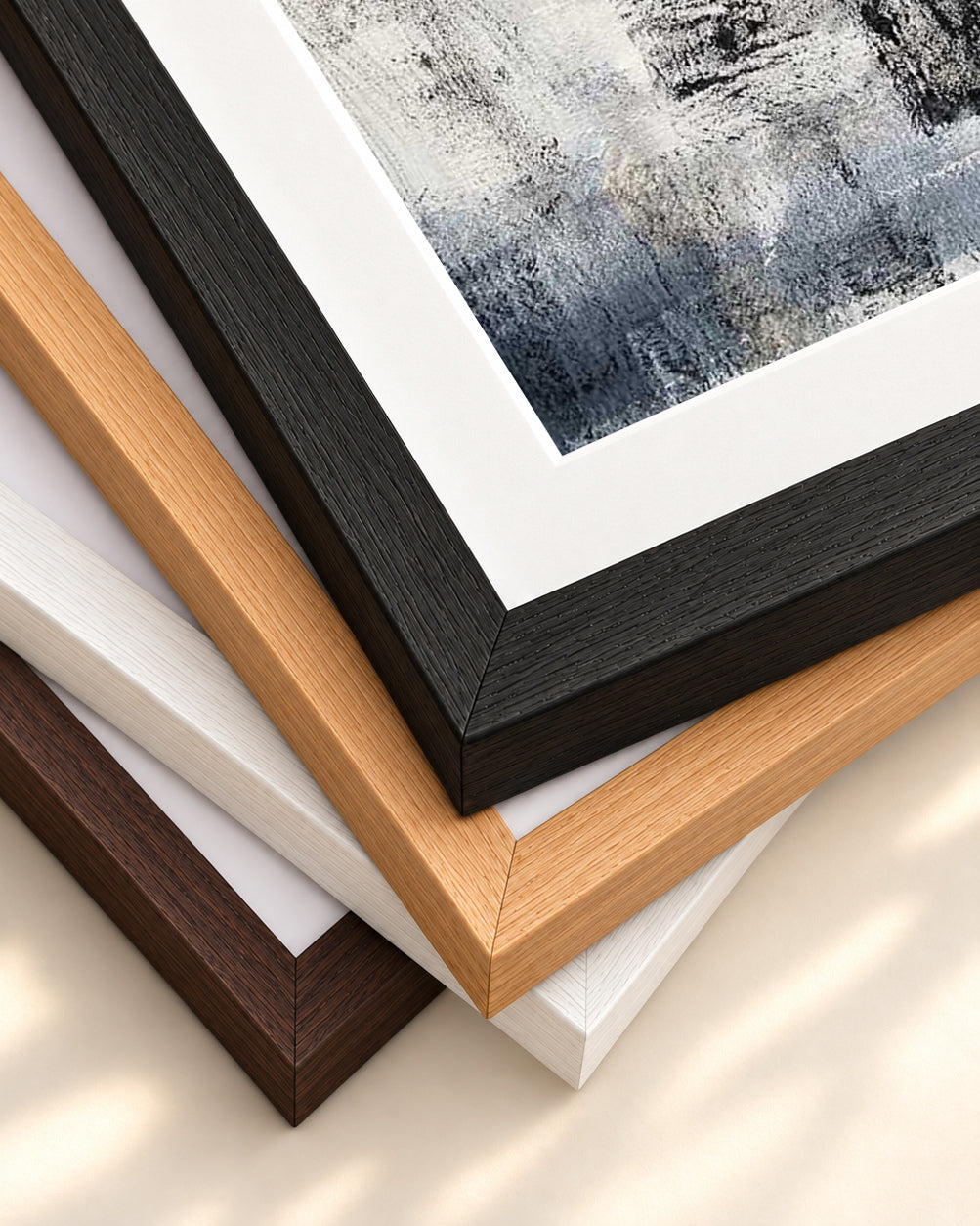 Abstraction 103 Art Print — framed print corner with 5 cm mount and bevel