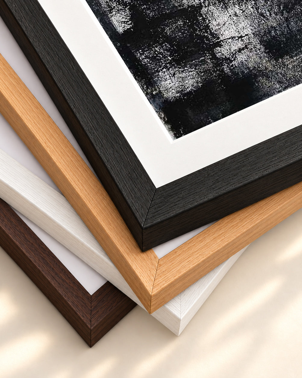 Abstraction 104 Art Print — framed print corner with 5 cm mount and bevel