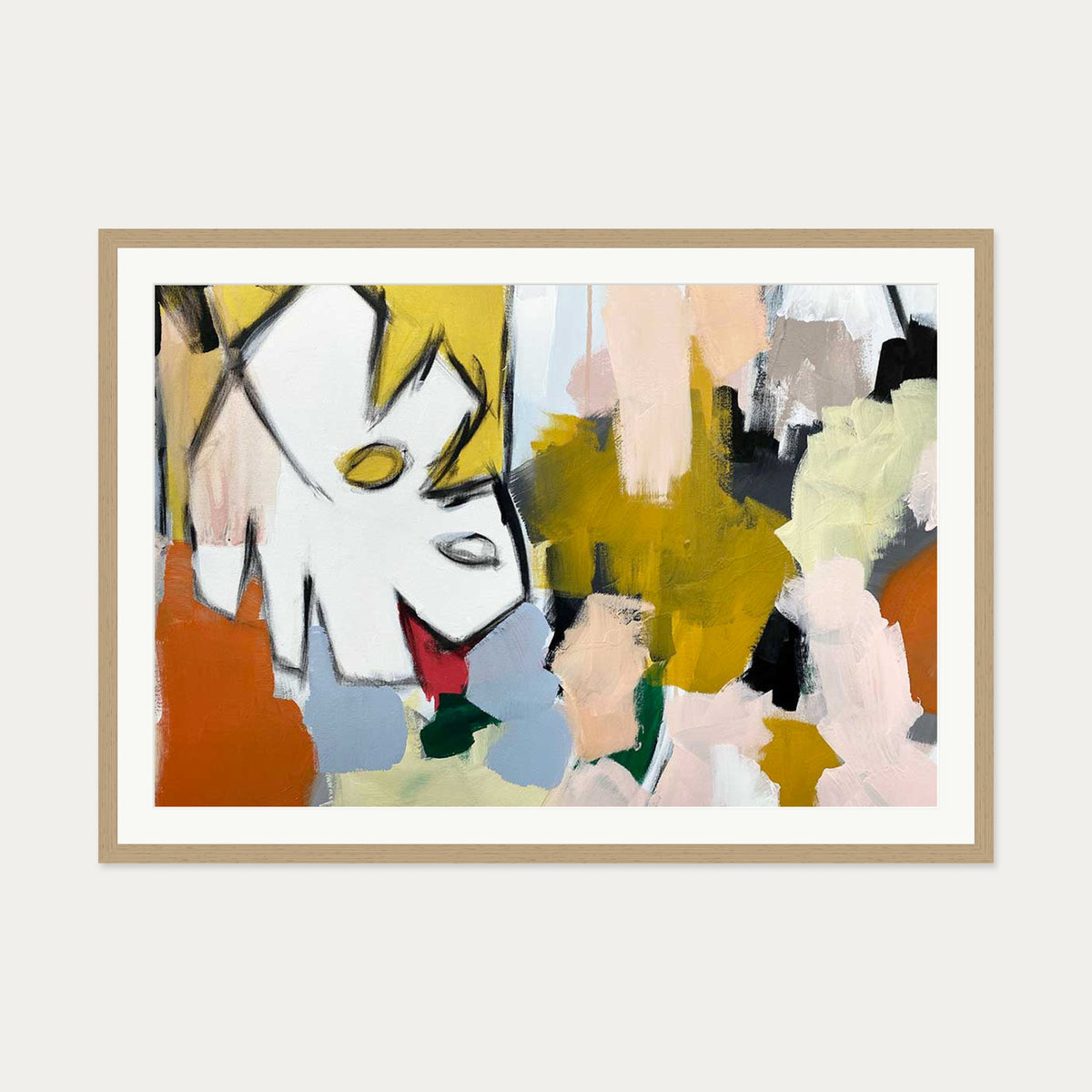 Abstraction 105 Art Print — 70 x 100 cm — Oak Frame