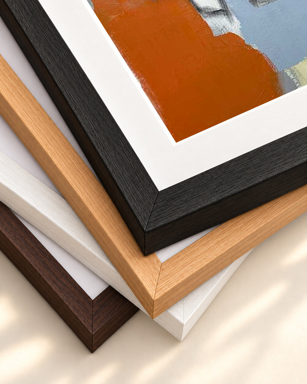 Abstraction 105 Art Print — framed print corner with 5 cm mount and bevel