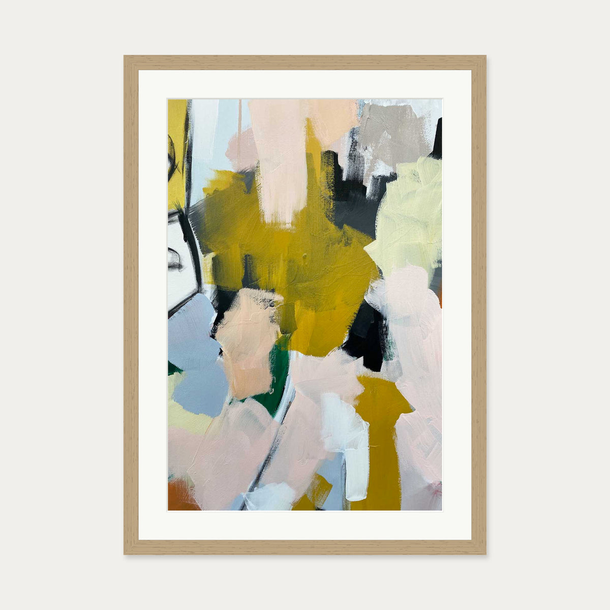 Abstraction 106 Art Print — 50 x 70 cm — Oak Frame