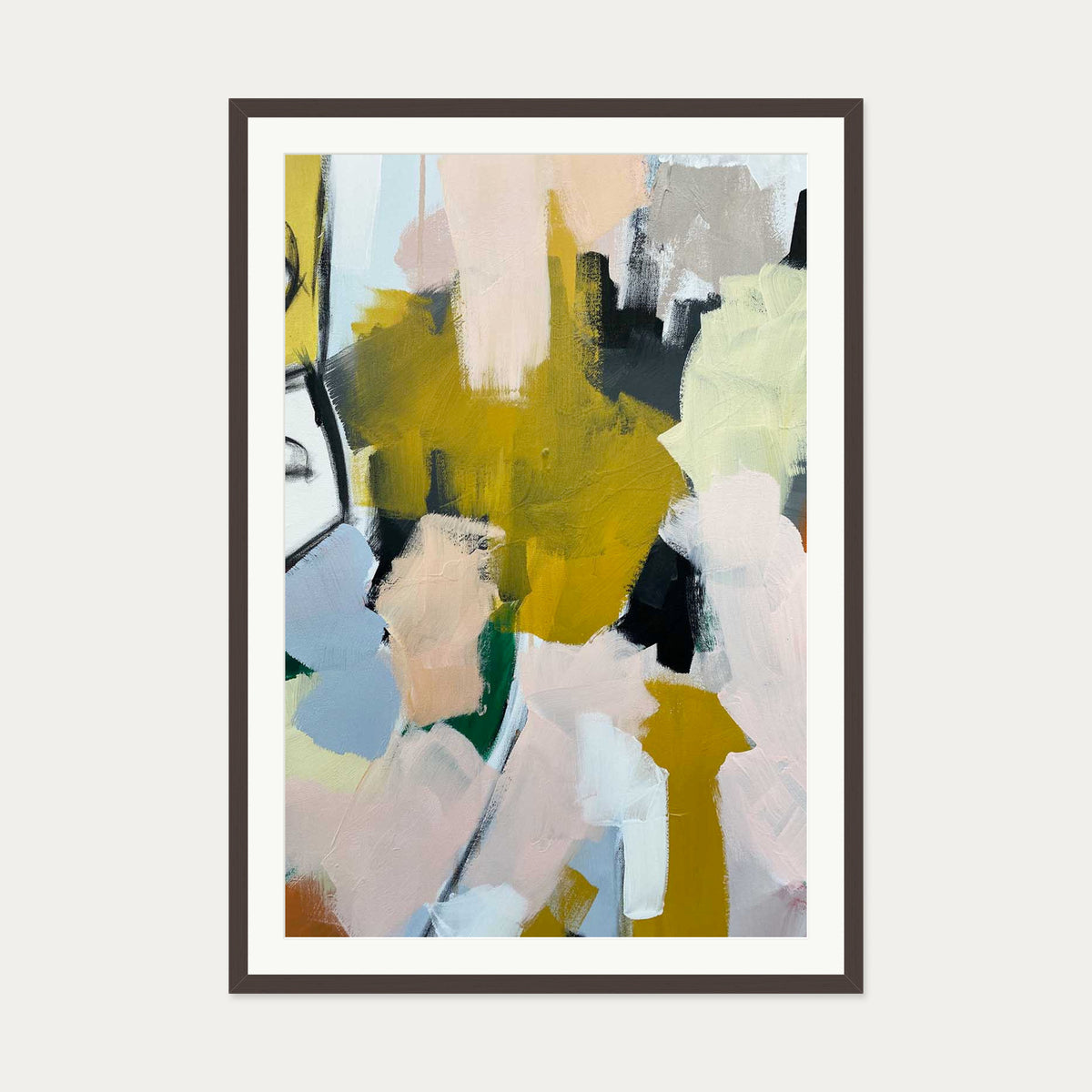 Abstraction 106 Art Print — 70 x 100 cm — Brown Frame