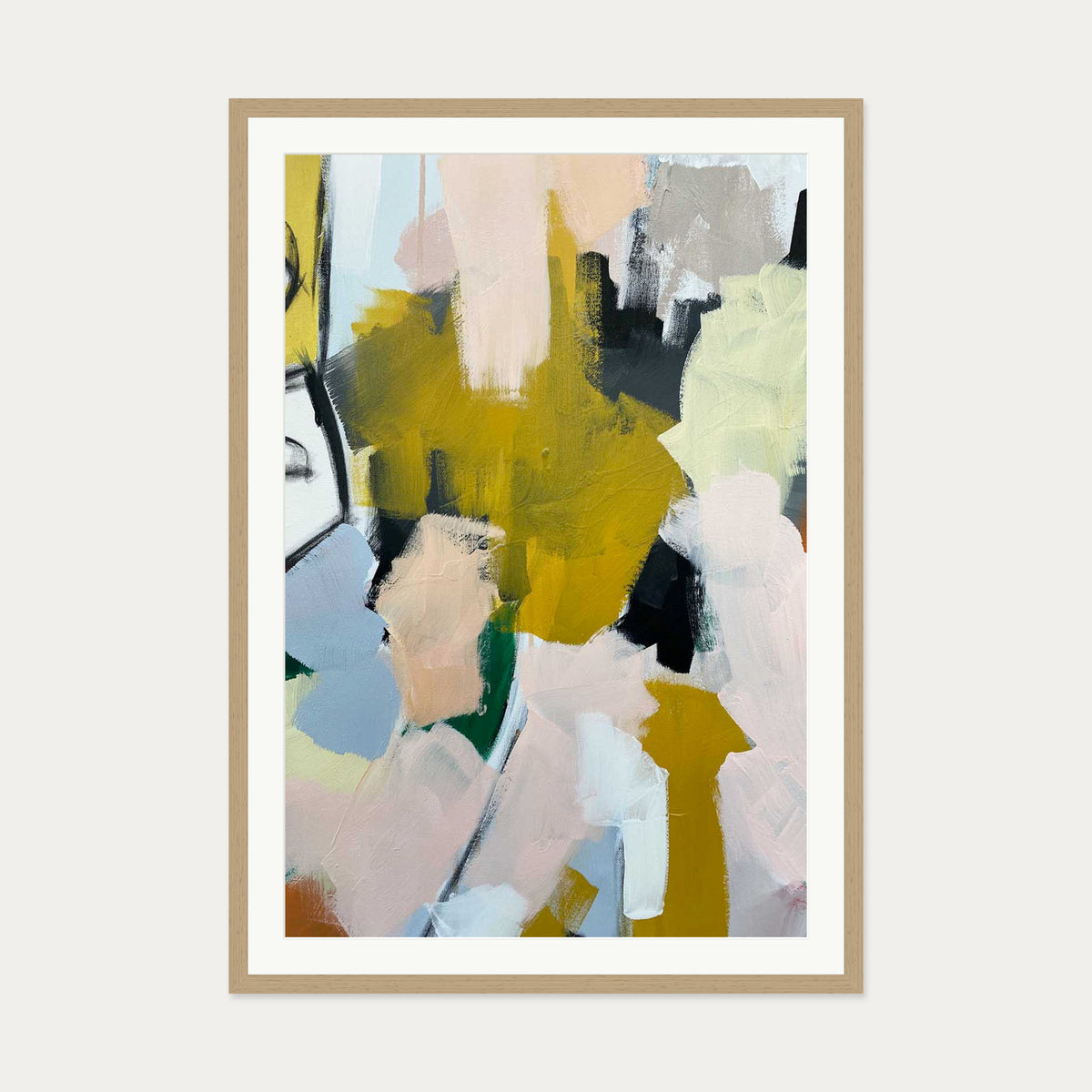Abstraction 106 Art Print — 70 x 100 cm — Oak Frame