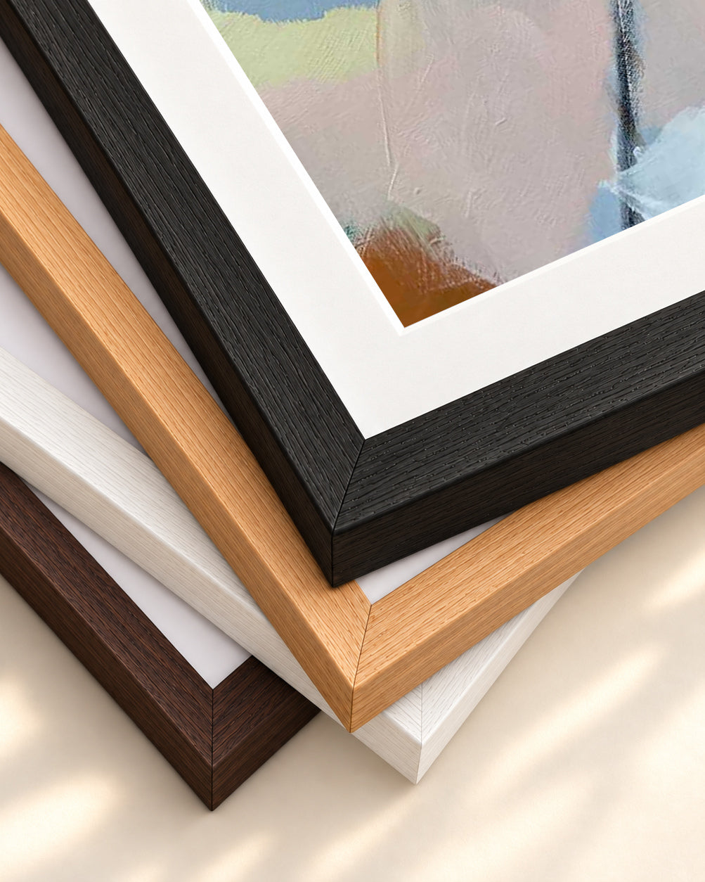 Abstraction 106 Art Print — framed print corner with 5 cm mount and bevel