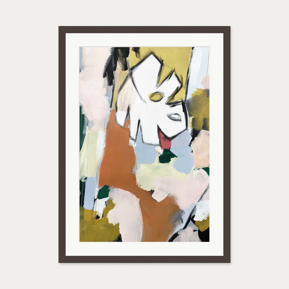 Abstraction 107 Art Print — 50 x 70 cm — Brown Frame