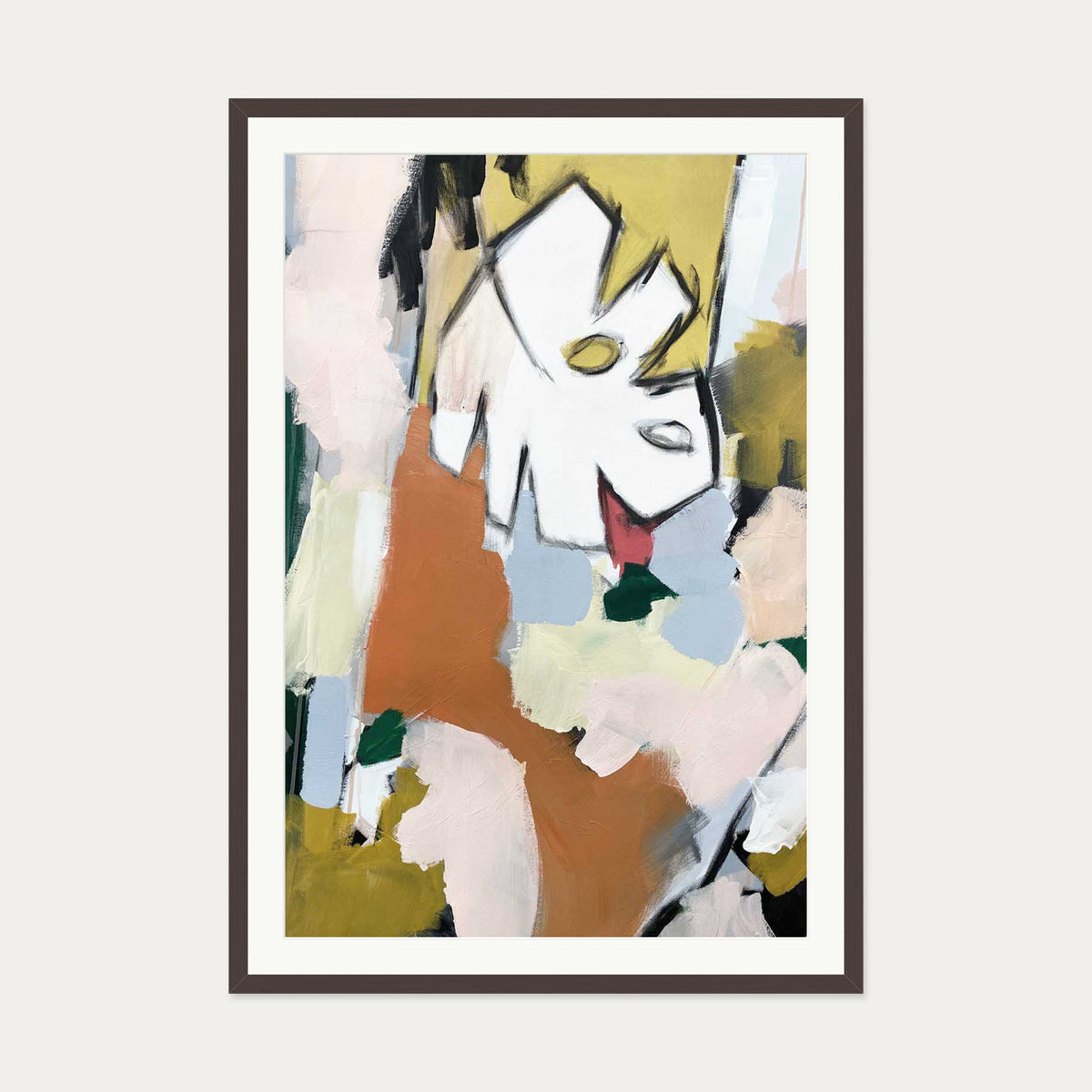 Abstraction 107 Art Print — 70 x 100 cm — Brown Frame