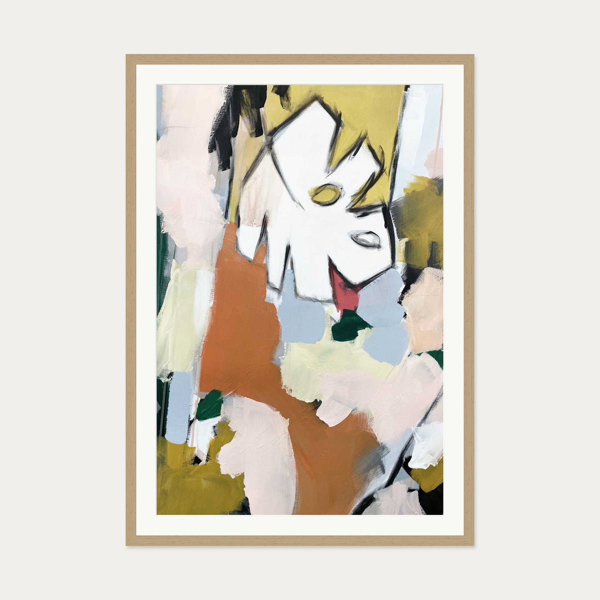 Abstraction 107 Art Print — 70 x 100 cm — Oak Frame