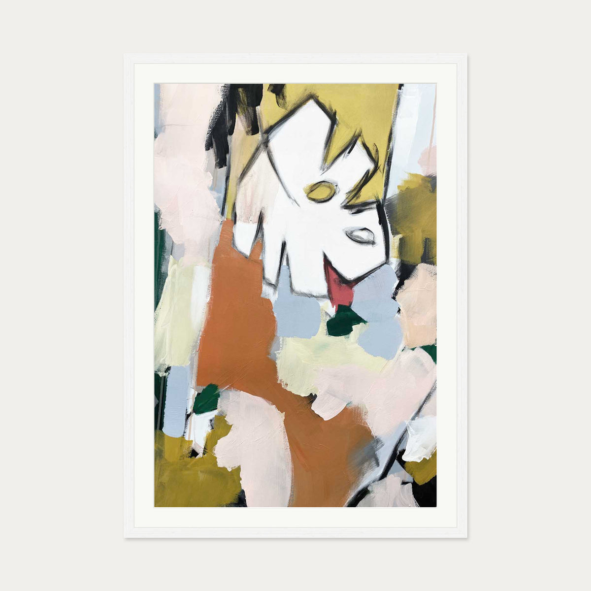 Abstraction 107 Art Print — 70 x 100 cm — White Frame