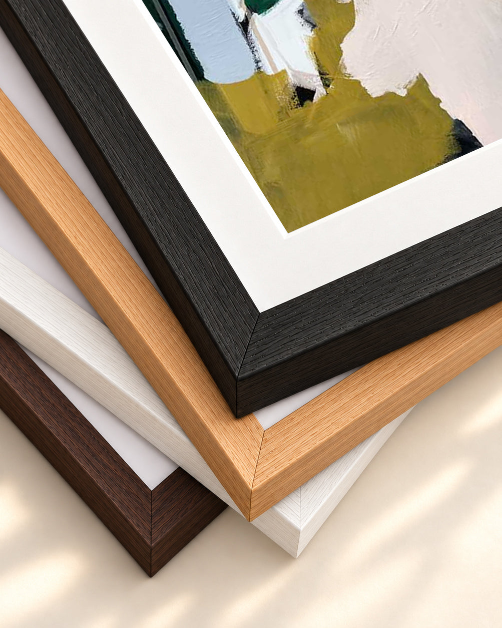 Abstraction 107 Art Print — framed print corner with 5 cm mount and bevel