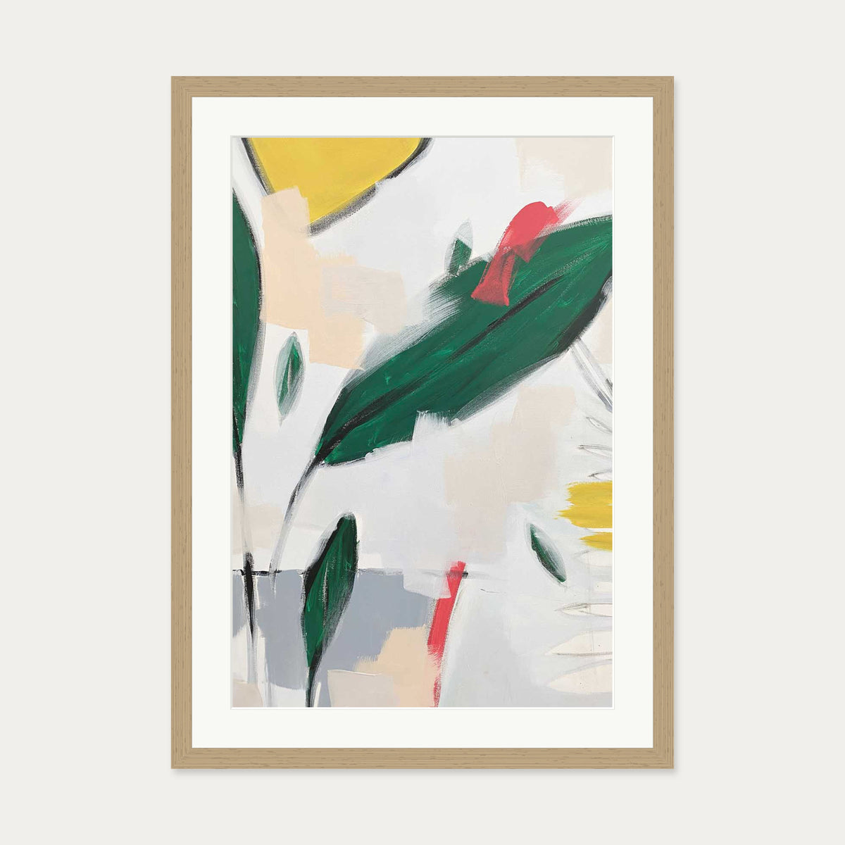 Abstraction 108 Art Print — 50 x 70 cm — Oak Frame
