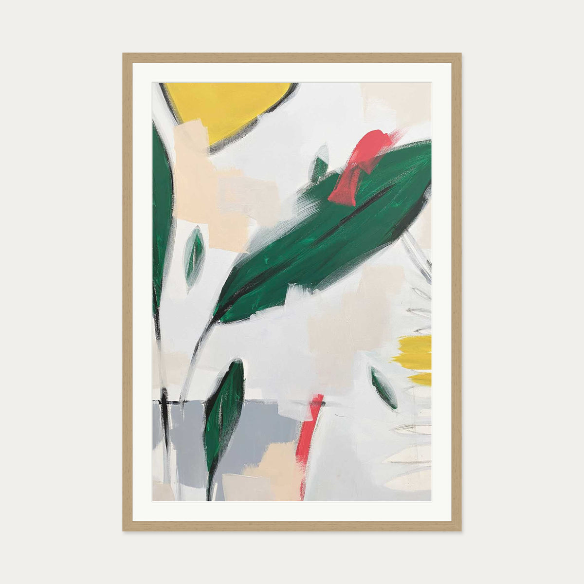 Abstraction 108 Art Print — 70 x 100 cm — Oak Frame