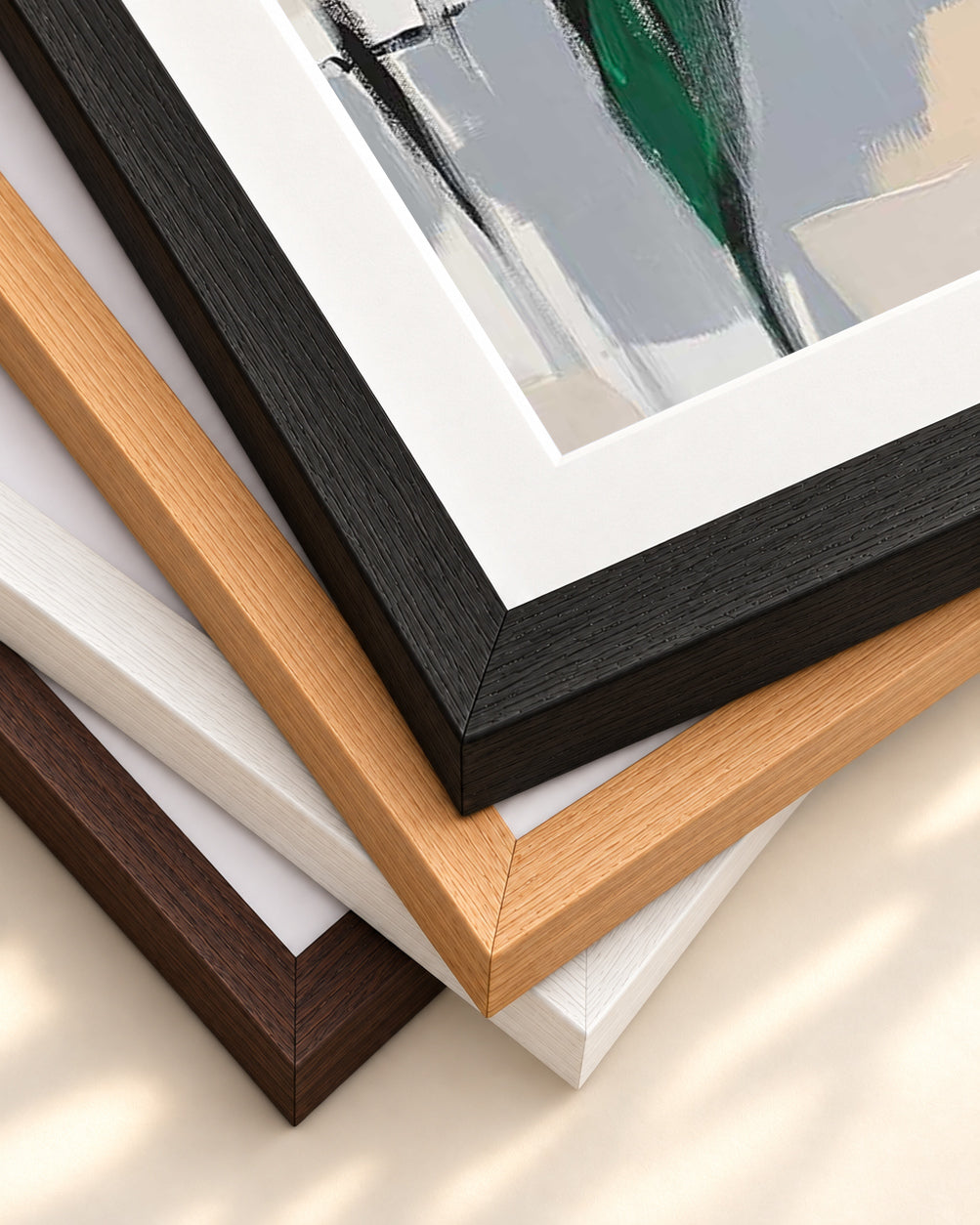 Abstraction 108 Art Print — framed print corner with 5 cm mount and bevel