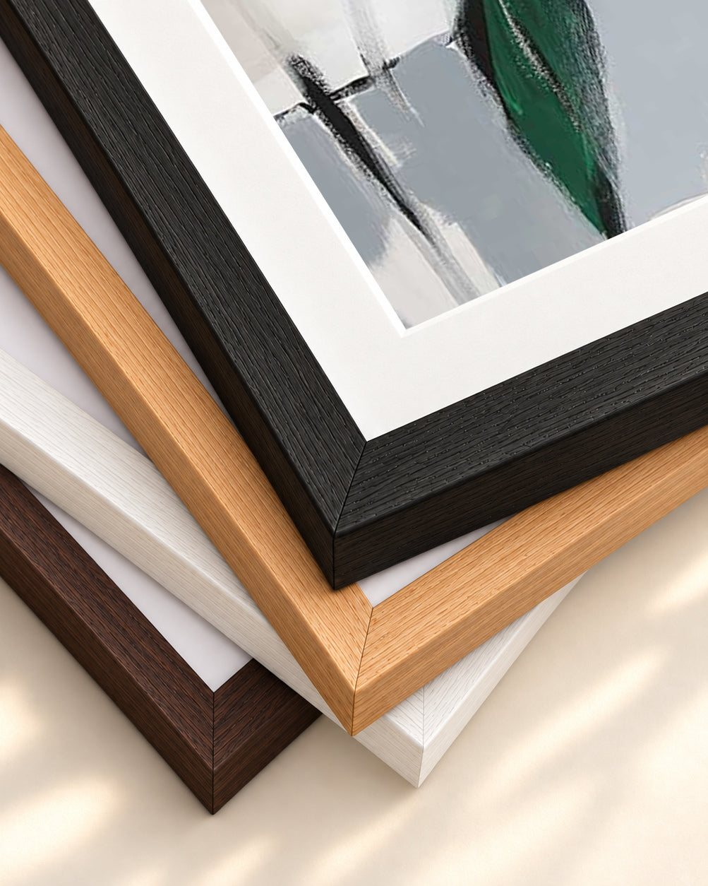 Abstraction 109 Art Print — framed print corner with 5 cm mount and bevel