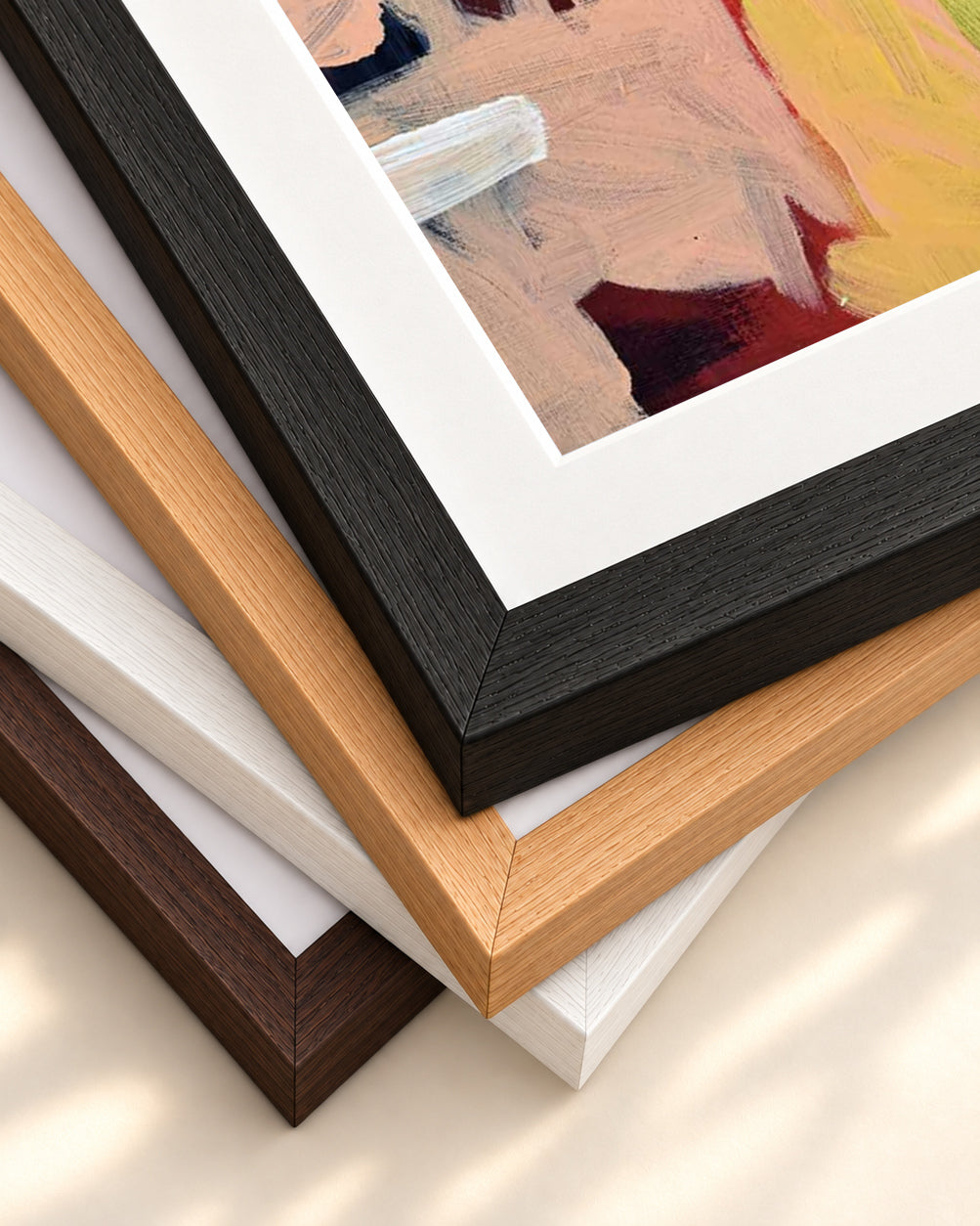 Abstraction 522 Art Print — framed print corner with 5 cm mount and bevel