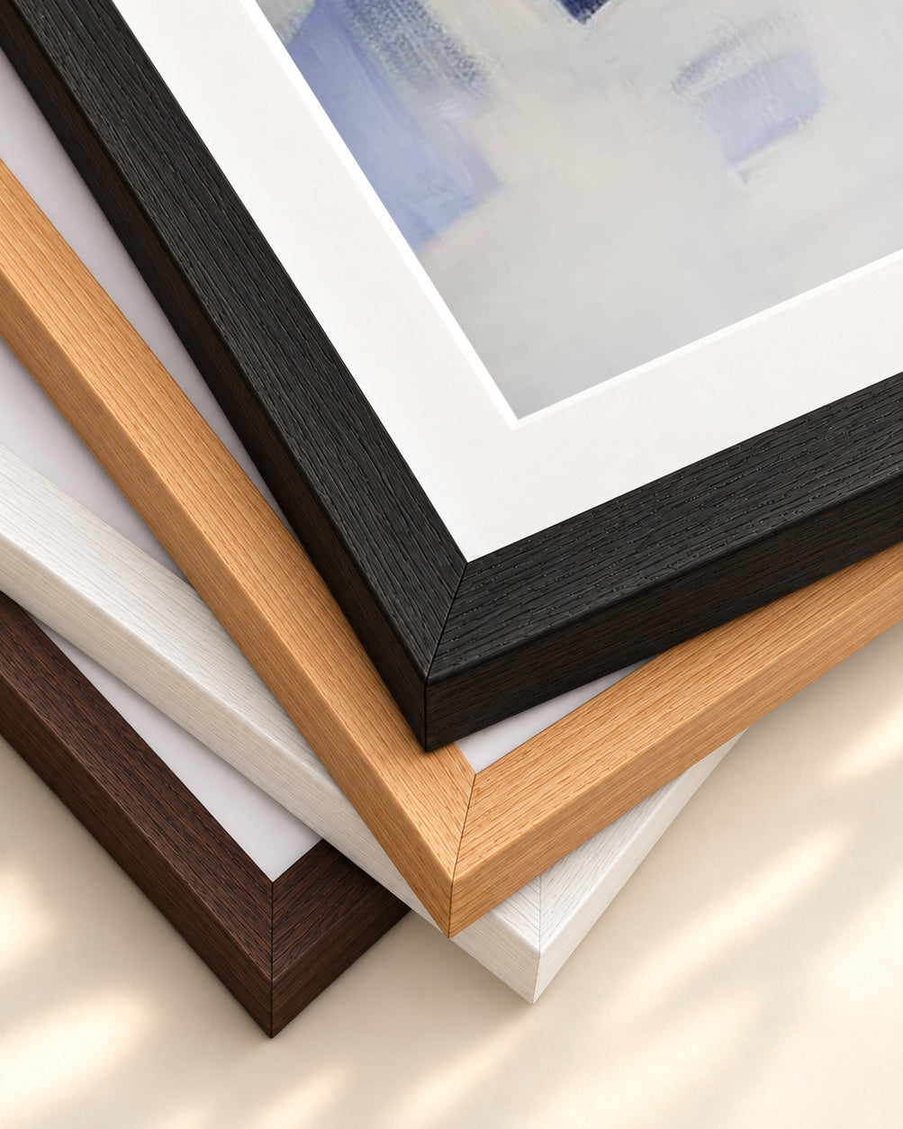 Abstraction 529 Art Print — framed print corner with 5 cm mount and bevel
