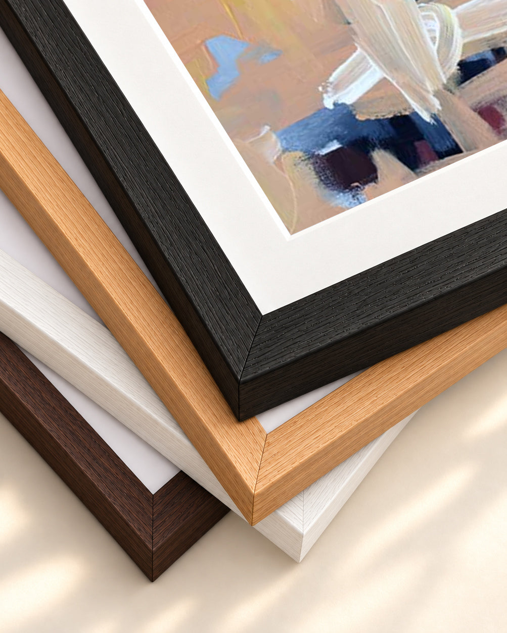 Abstraction 61 Art Print — framed print corner with 5 cm mount and bevel