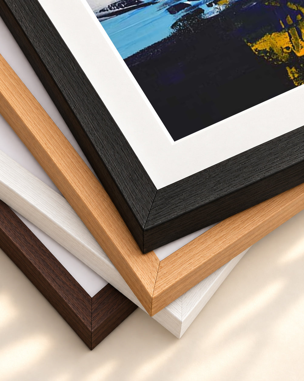 Abstraction 62 Art Print — framed print corner with 5 cm mount and bevel