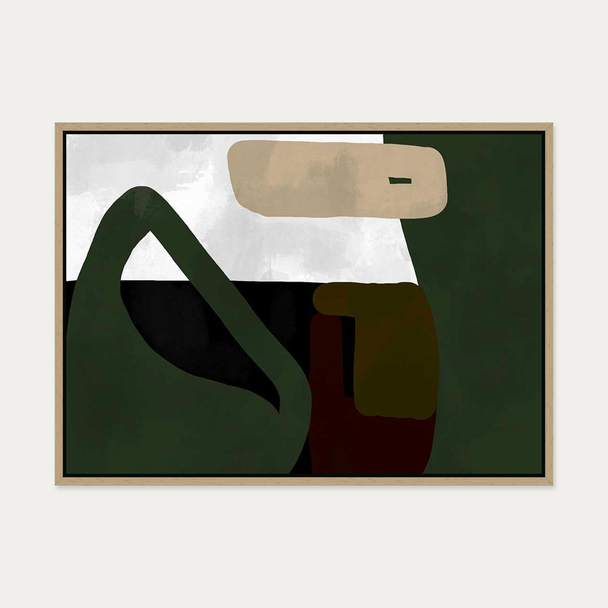 Abstraction III Canvas Art — 50 x 70 cm — Oak Frame