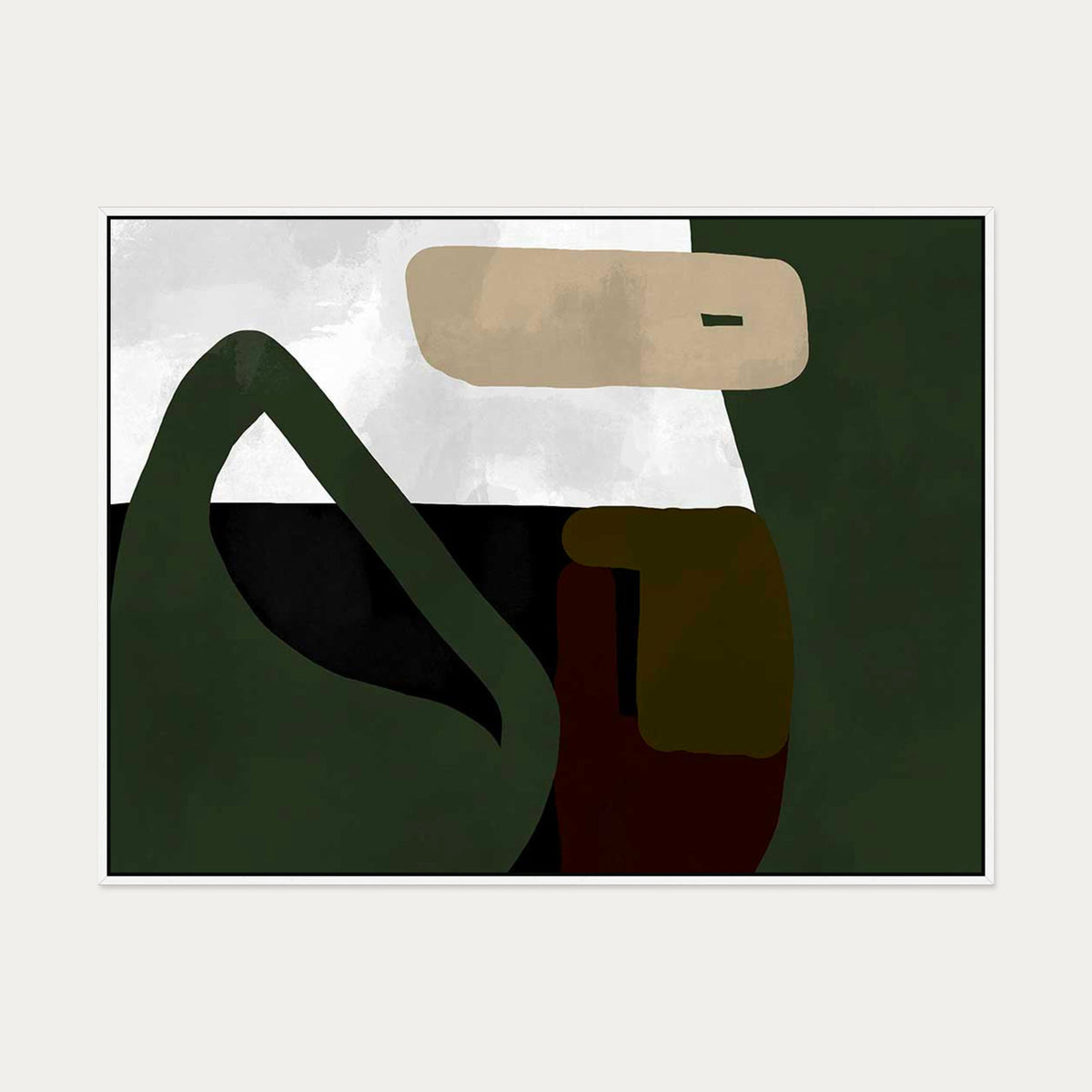 Abstraction III Canvas Art — 90 x 120 cm — White Frame