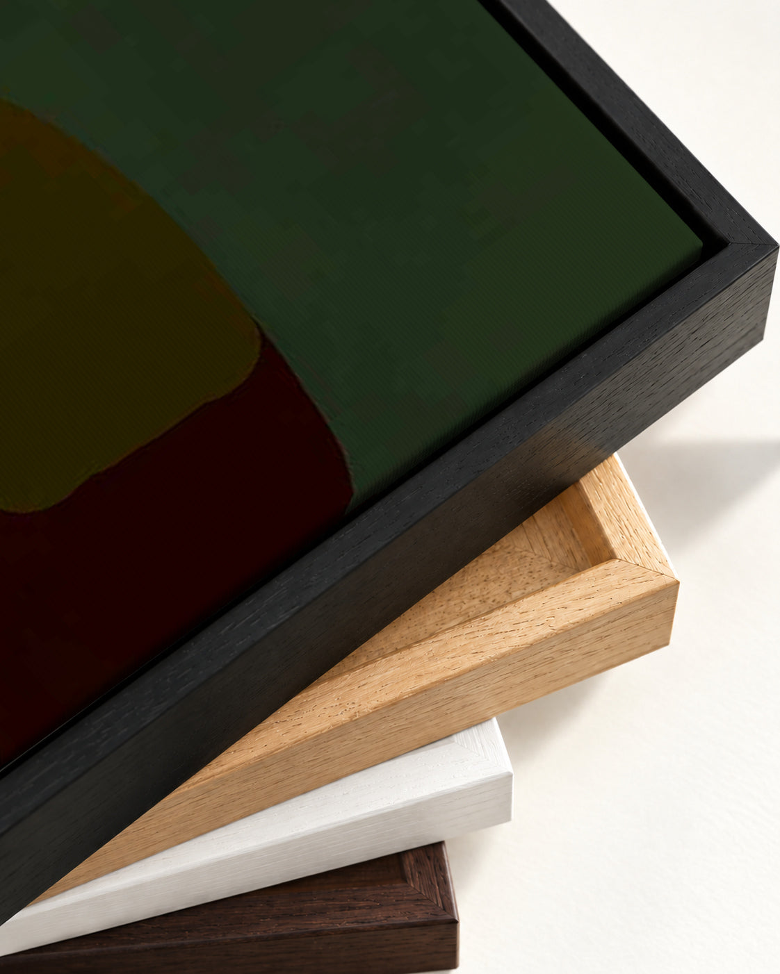 Abstraction III Canvas Art — framed canvas corner and wrapped canvas detail