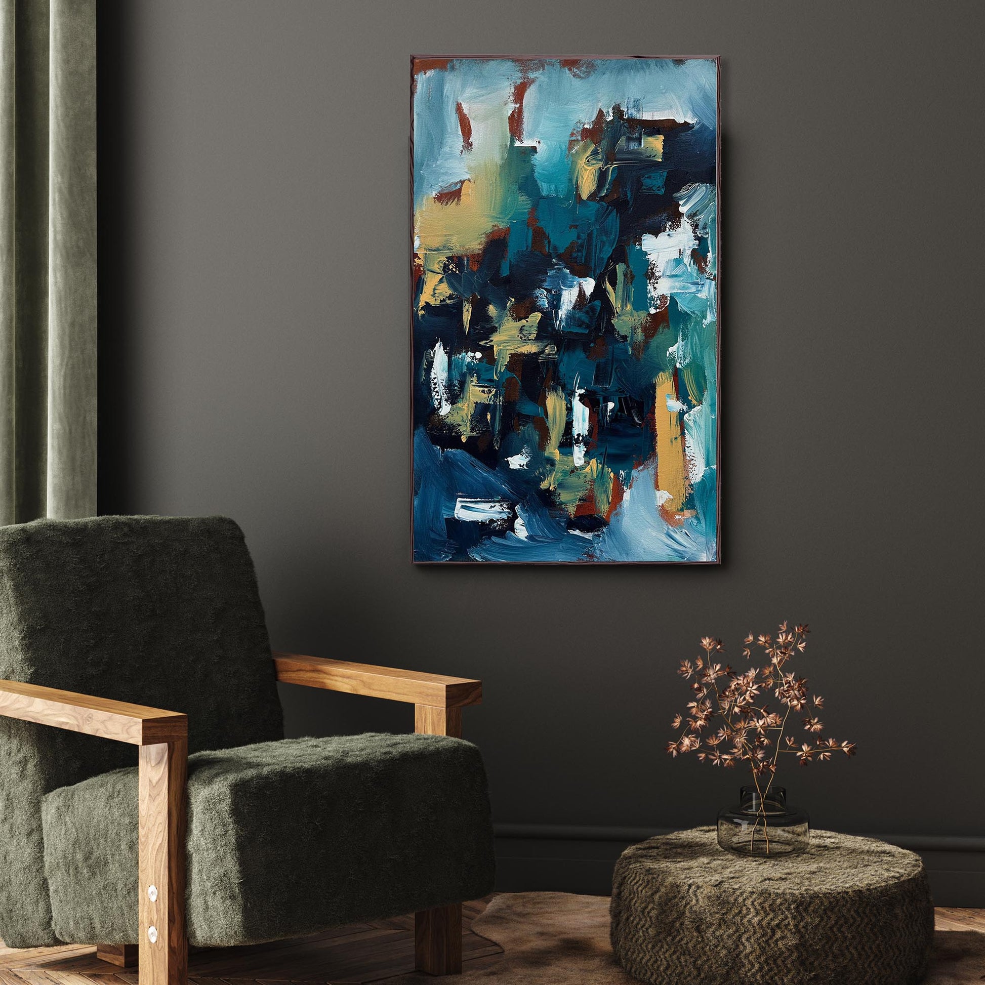 Falling Leaves - Original Painting-Abstract House