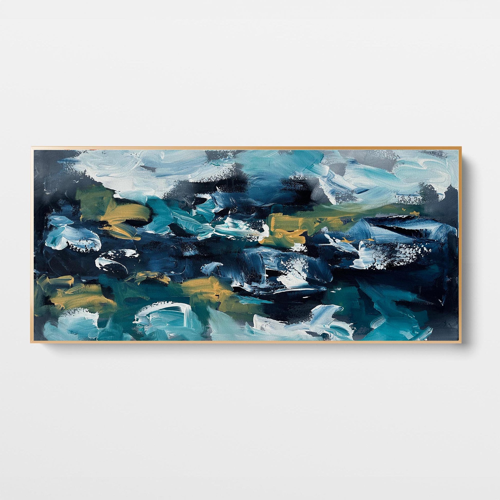 Misty River Bank - Original Painting-Abstract House