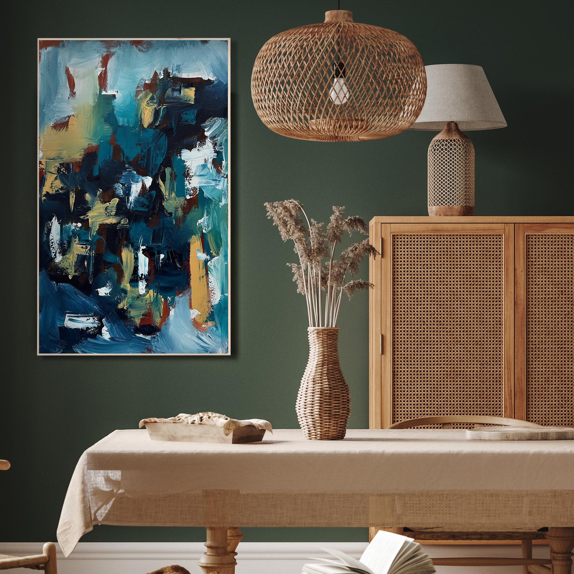 Falling Leaves - Original Painting-Abstract House