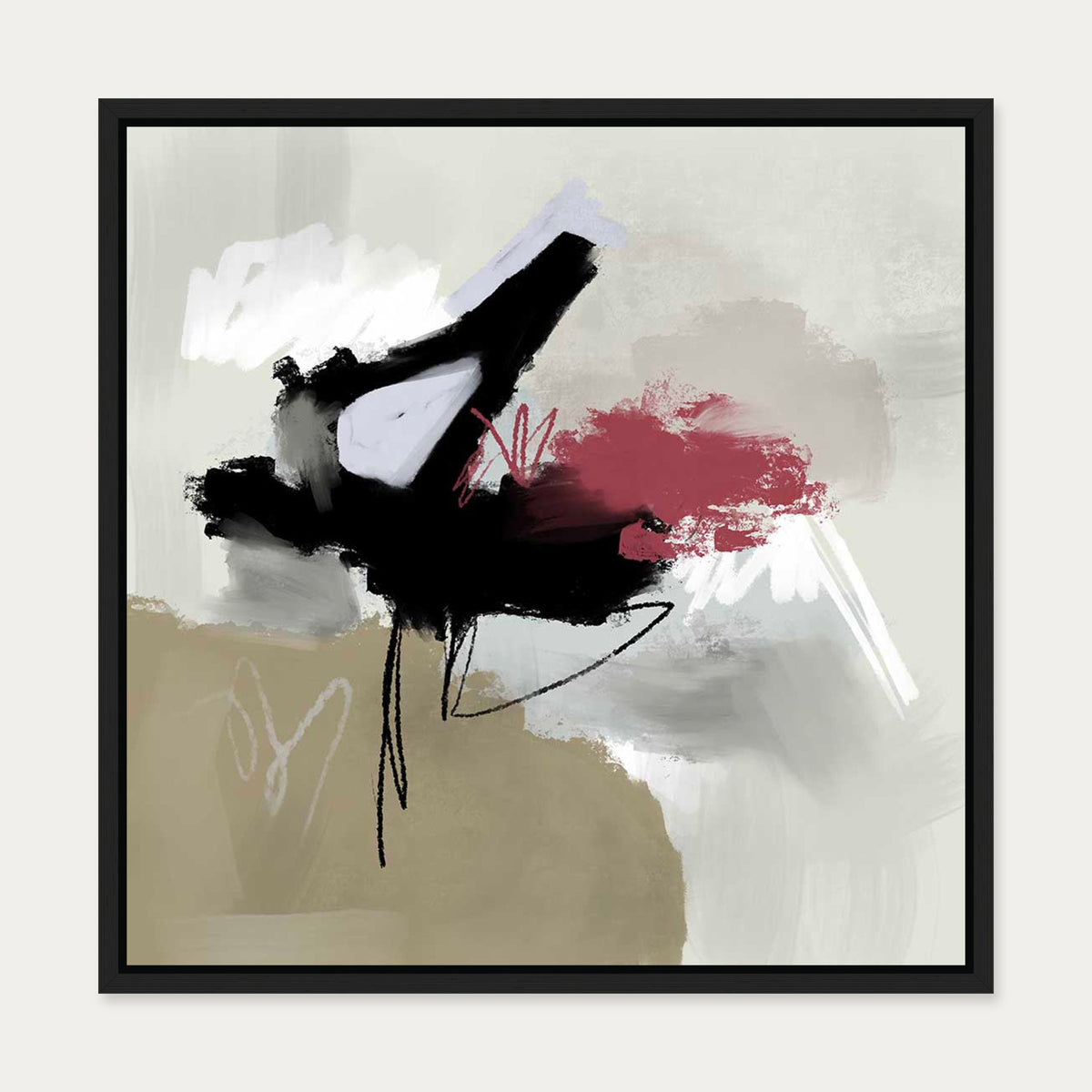 Adrift Canvas Art — 50 x 50 cm — Black Frame