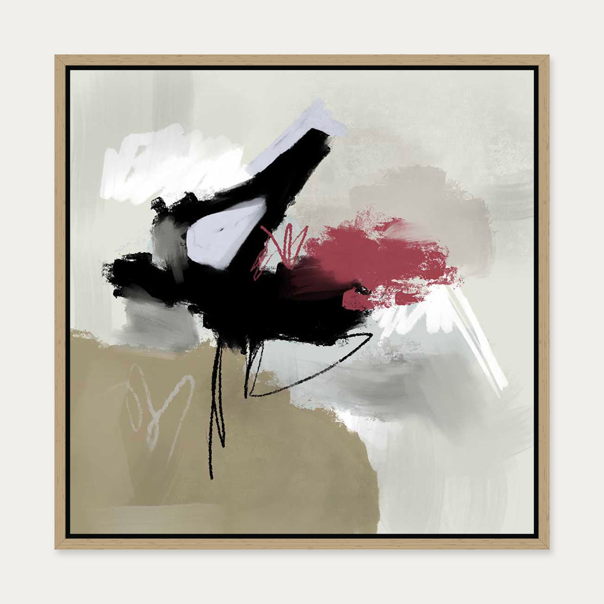 Adrift Canvas Art — 50 x 50 cm — Oak Frame