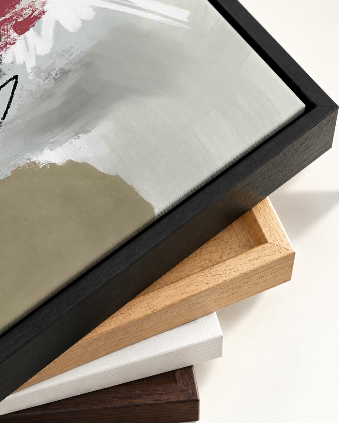 Adrift Canvas Art — framed canvas corner and wrapped canvas detail