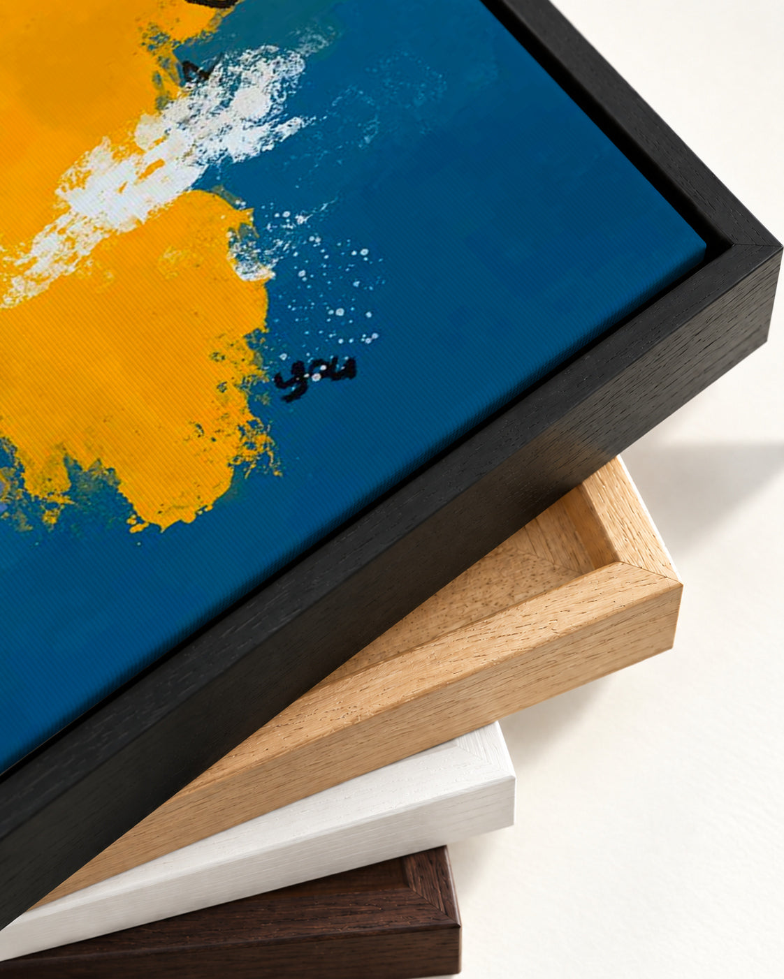 Aerial Island Canvas Art — framed canvas corner and wrapped canvas detail