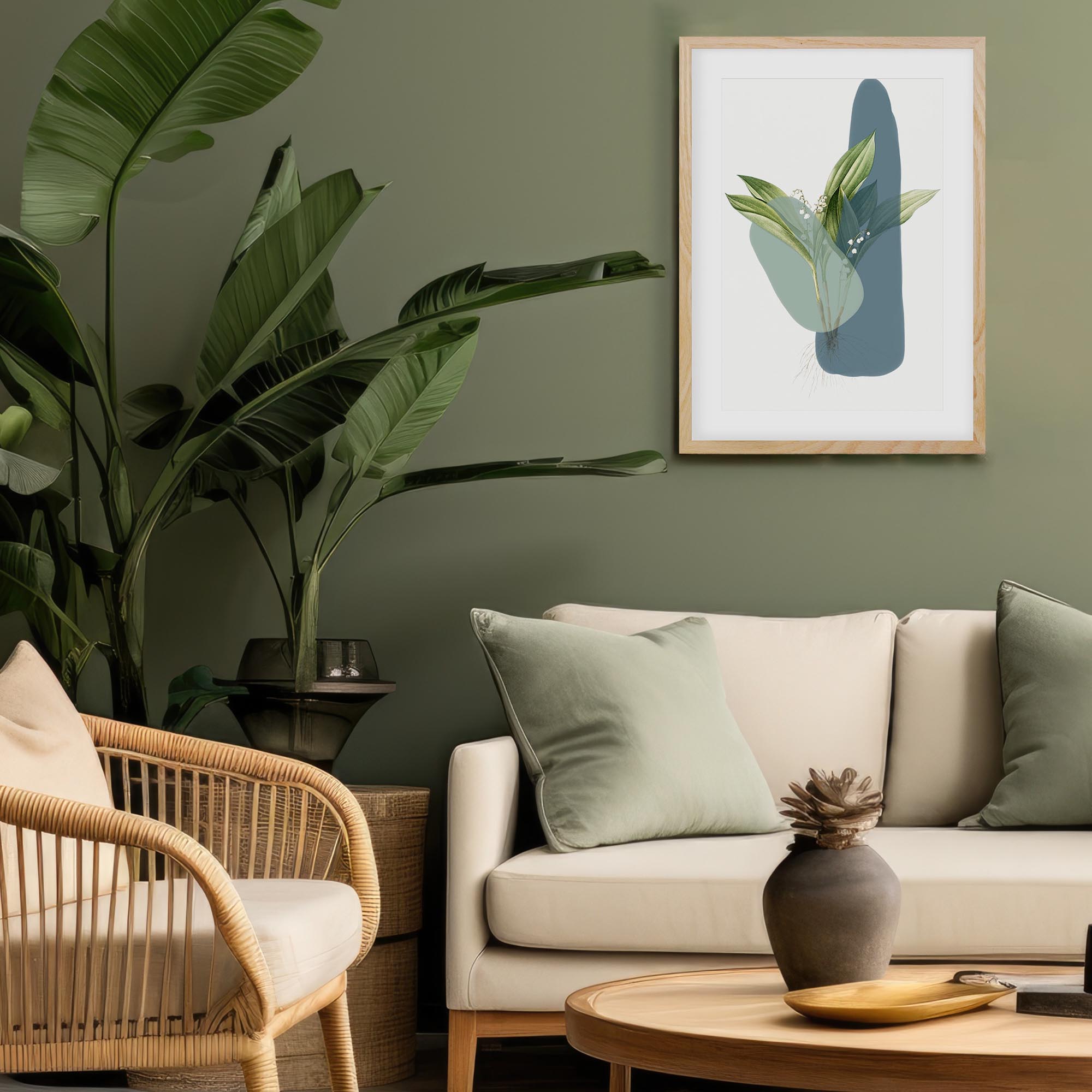 Modern Botanical Abstract Framed Art