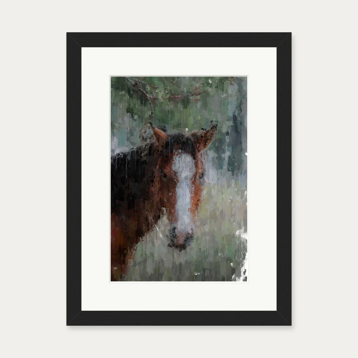 Horse Art Print — 30 x 40 cm — Black Frame