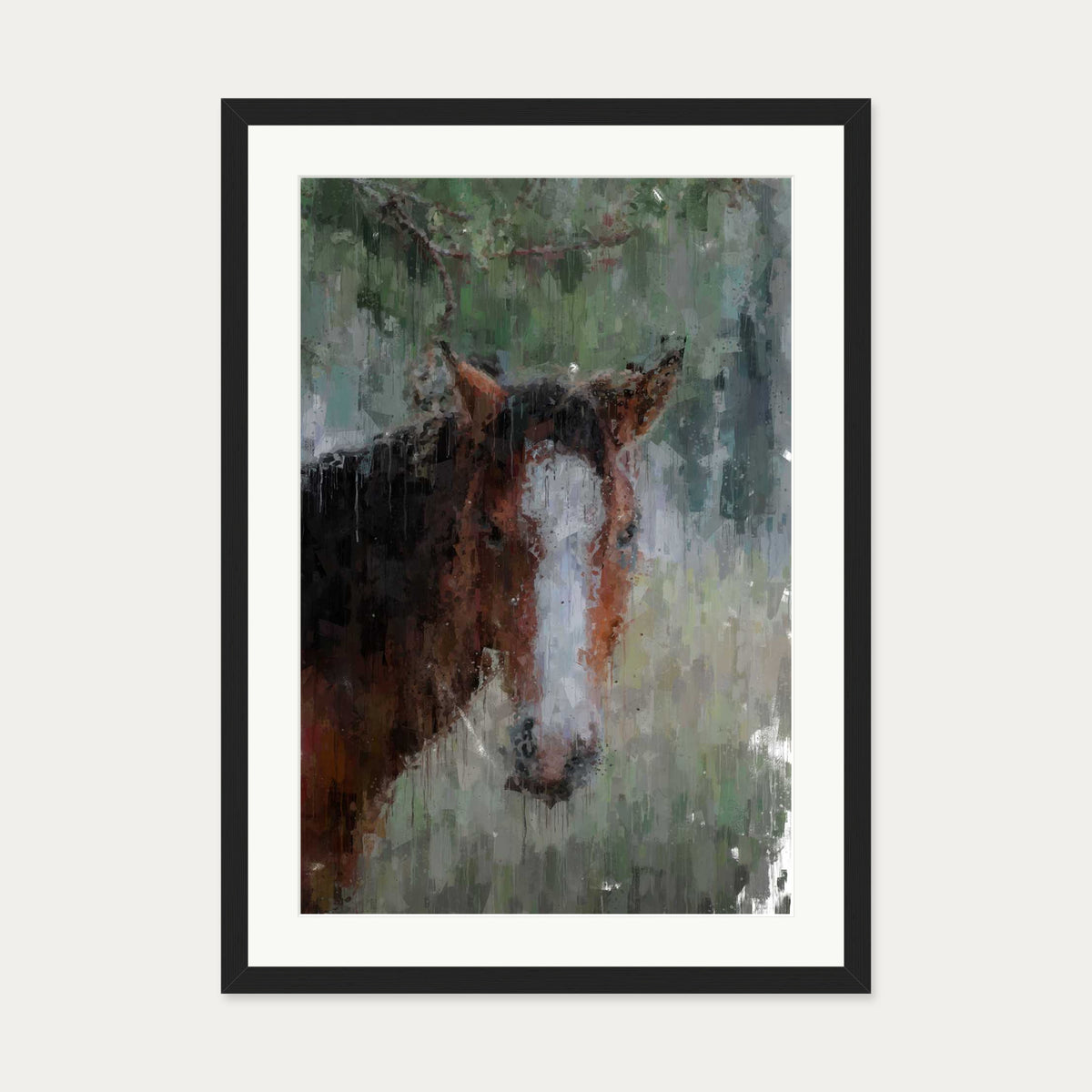 Horse Art Print — 50 x 70 cm — Black Frame