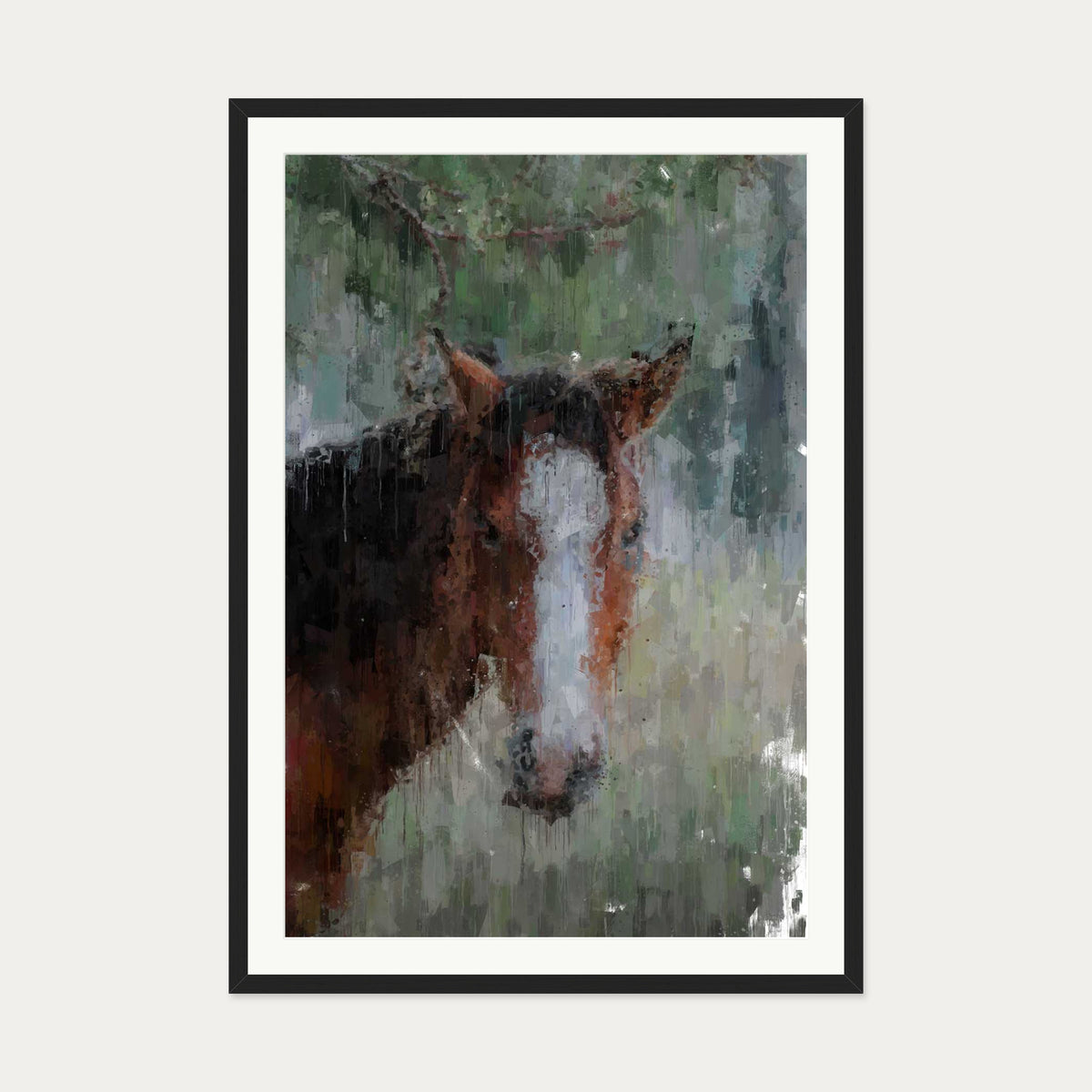 Horse Art Print — 70 x 100 cm — Black Frame