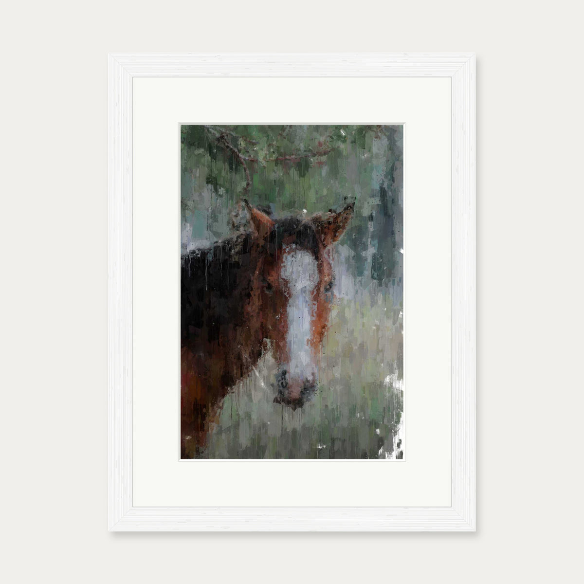 Horse Art Print — 30 x 40 cm — White Frame