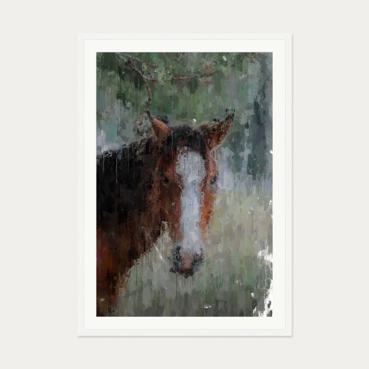 Horse Art Print — 70 x 100 cm — White Frame