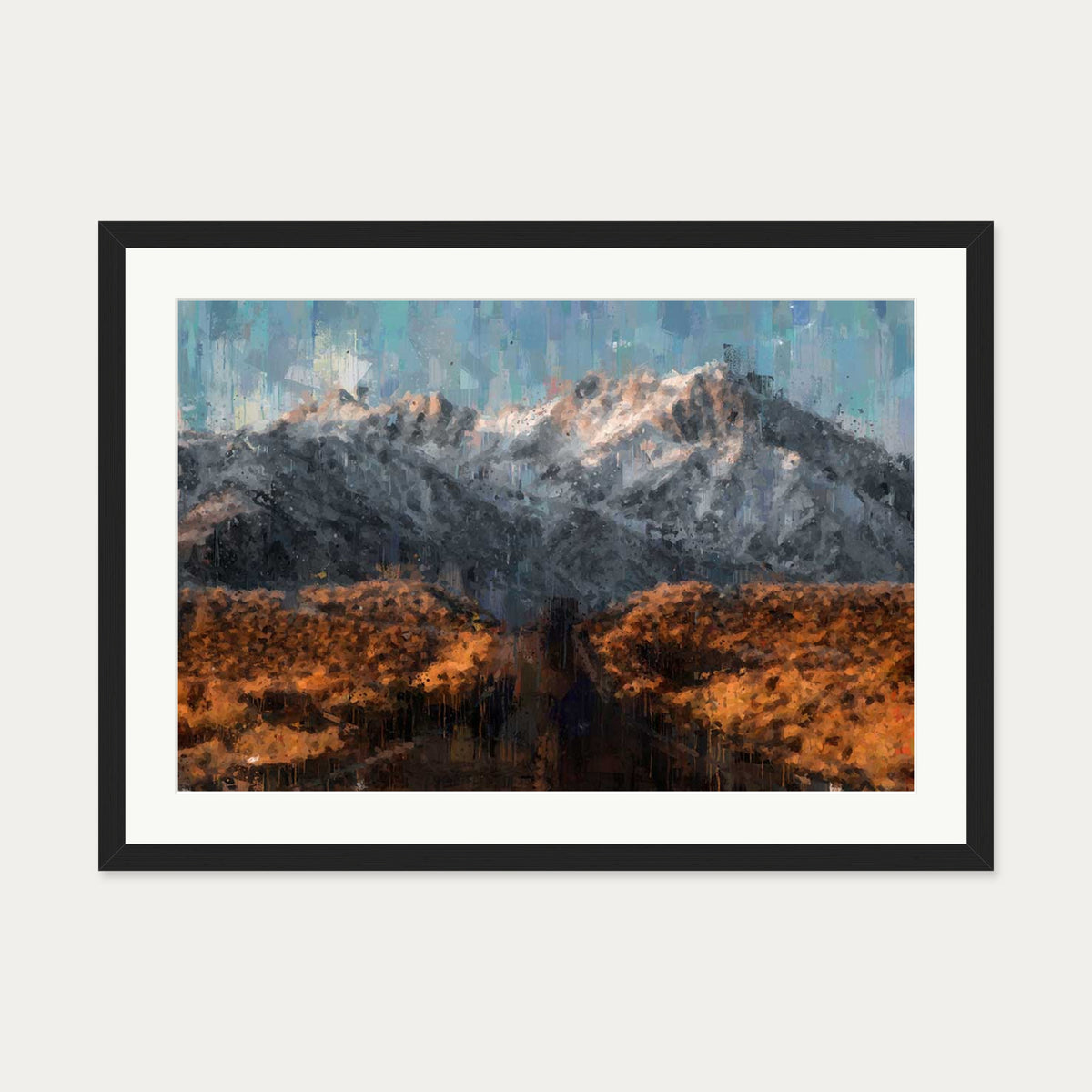 Impressionist Landscape Art Print — 50 x 70 cm — Black Frame