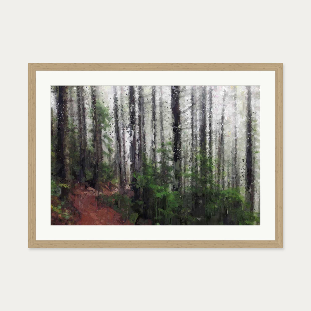 A Path Through The Forest — 50 x 70 cm — Oak Frame