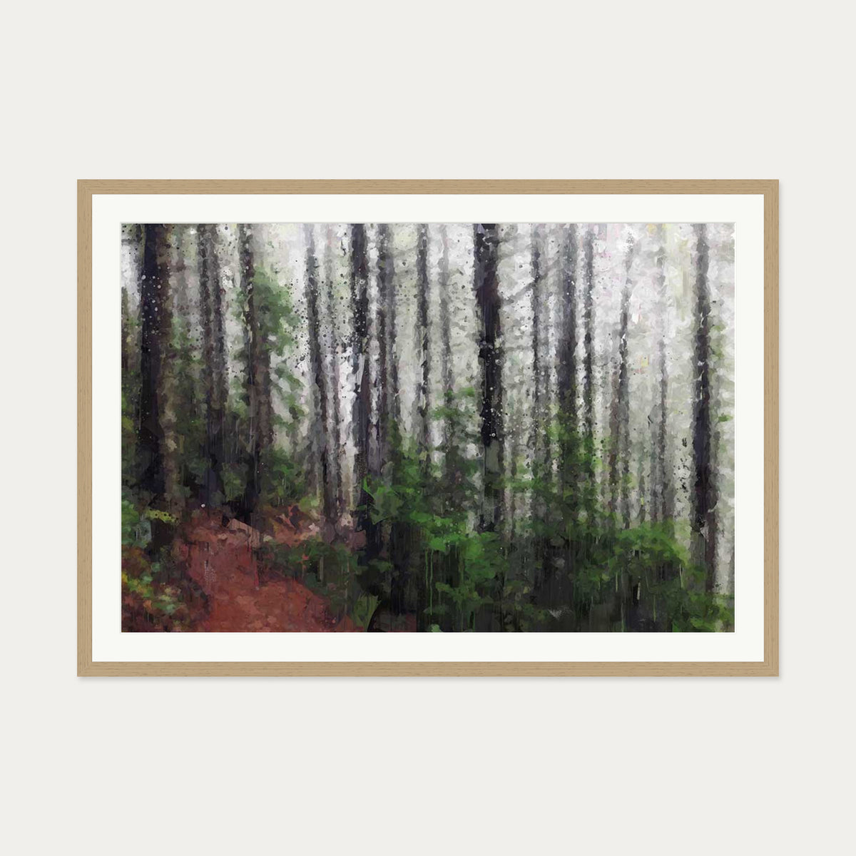 A Path Through The Forest — 70 x 100 cm — Oak Frame