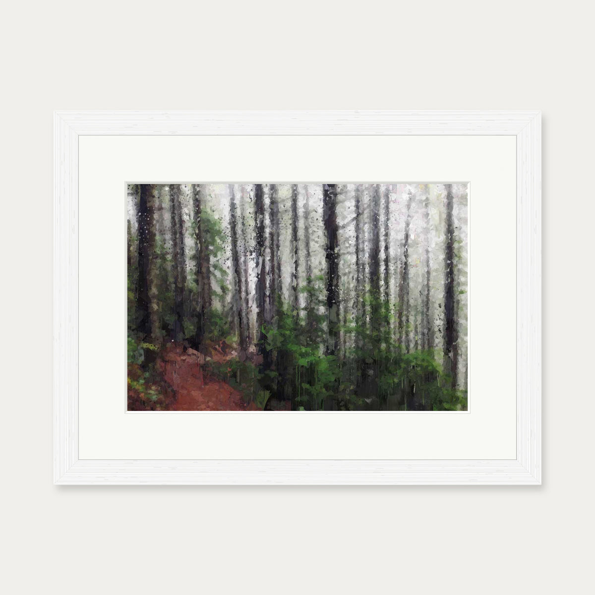 A Path Through The Forest — 30 x 40 cm — White Frame