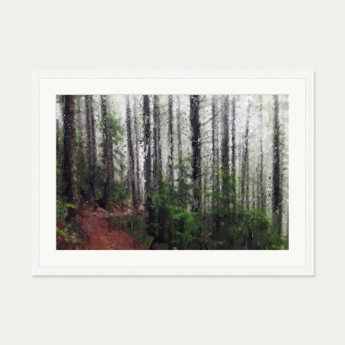 A Path Through The Forest — 50 x 70 cm — White Frame
