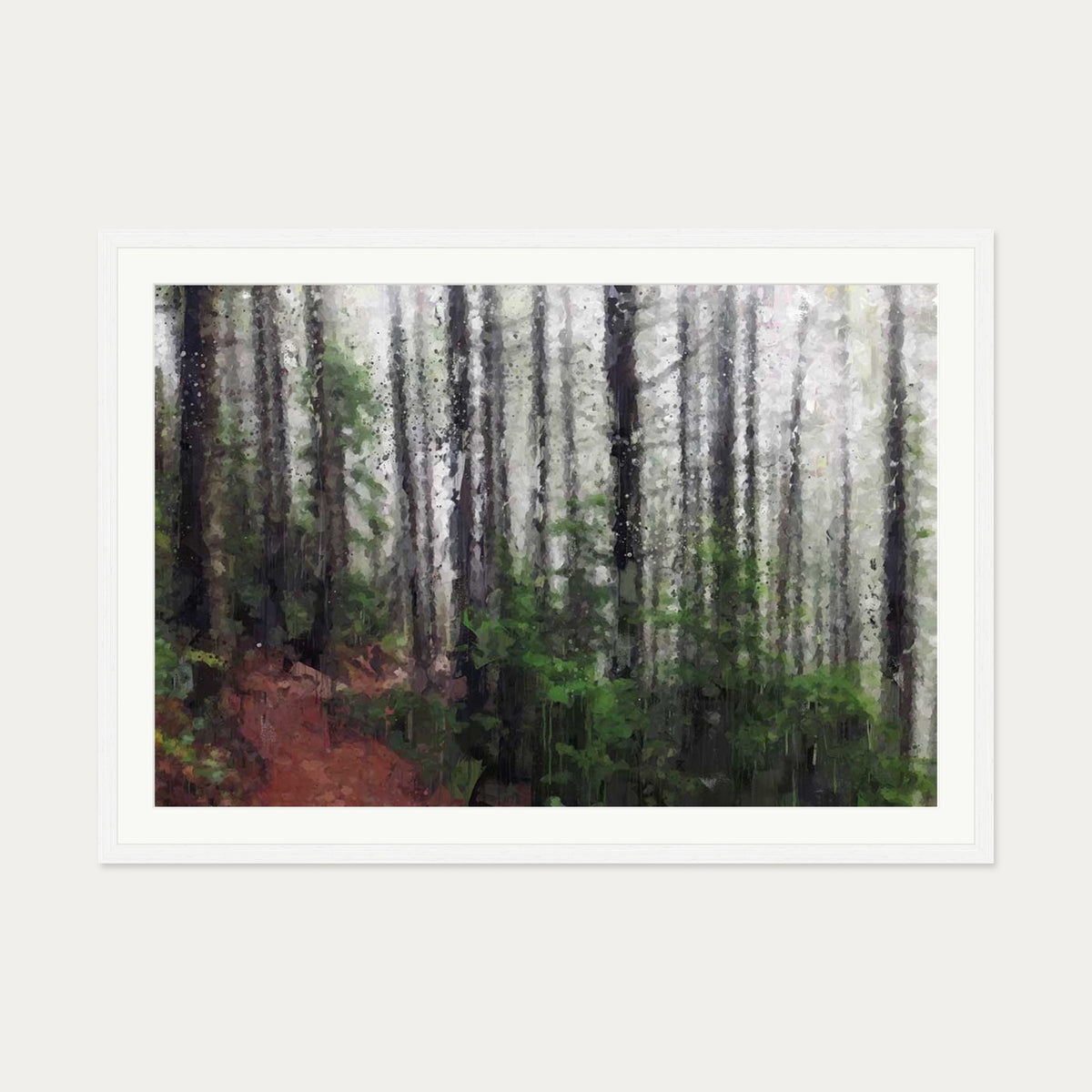 A Path Through The Forest — 70 x 100 cm — White Frame