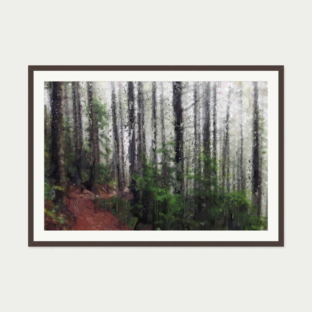 A Path Through The Forest — 70 x 100 cm — Brown Frame