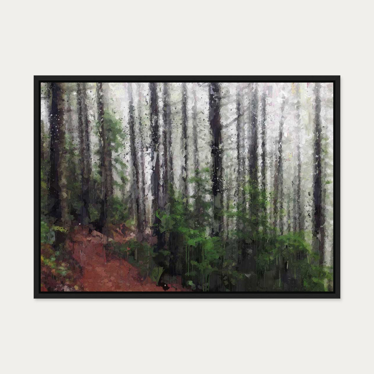 The Forest Trees Canvas Art — 50 x 70 cm — Black Frame