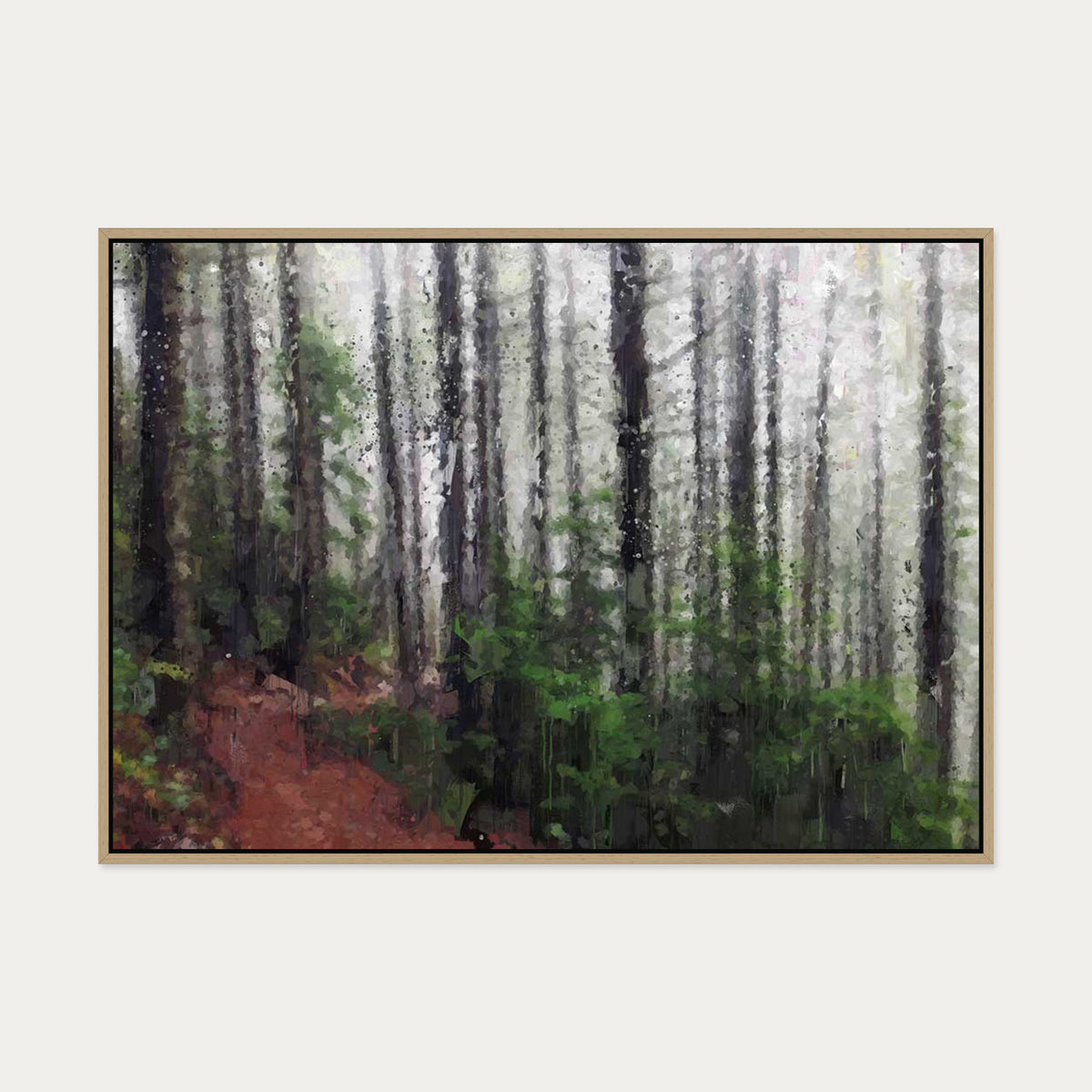 The Forest Trees Canvas Art — 70 x 100 cm — Oak Frame
