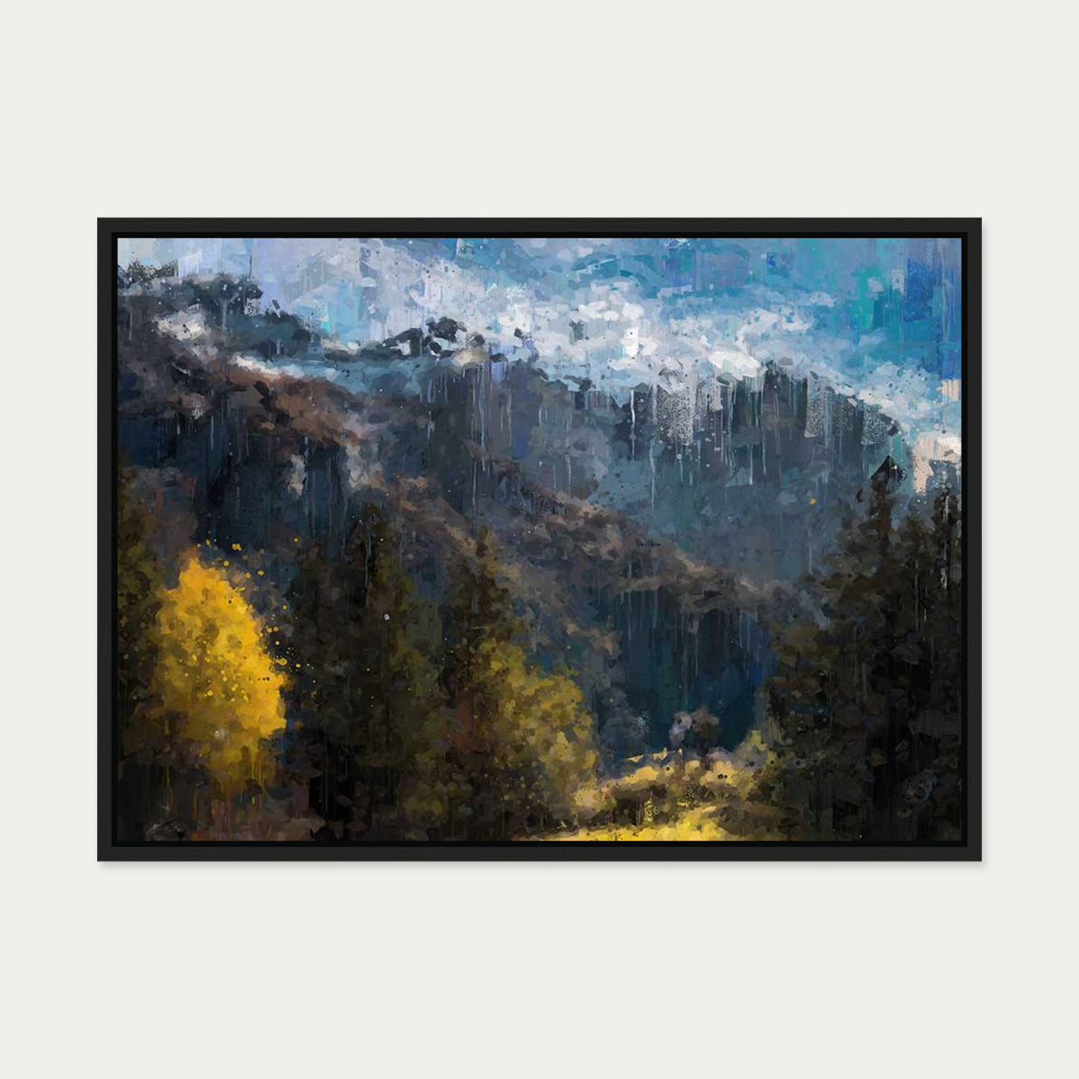 Beyond The Valley Canvas Art — 50 x 70 cm — Black Frame