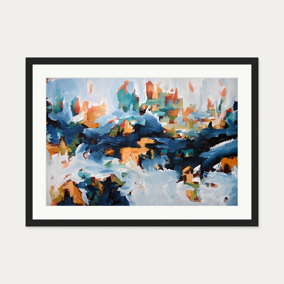 Abstract 398 Art Print — 50 x 70 cm — Black Frame